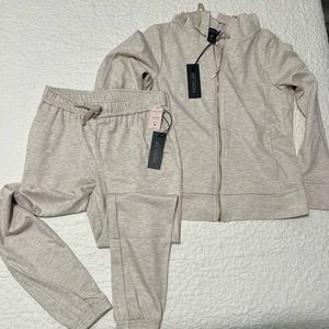 NWT Rachel Zoe knit zip hoodie and pants.